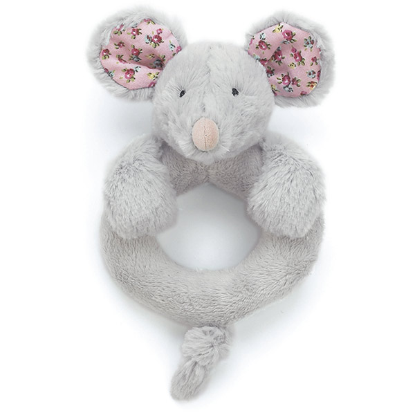 Blossom Grey Mouse Ring Rattle